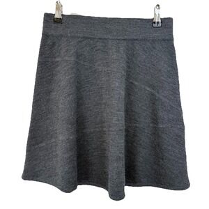KRIMSON KLOVER 100%‎ Merino Wool Mini Skirt Flare Pull-On Gray Women XS